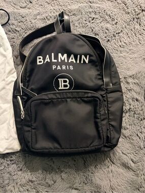 SEND OFFER !!  Balmain Paris Black Logo Backpack for Kids